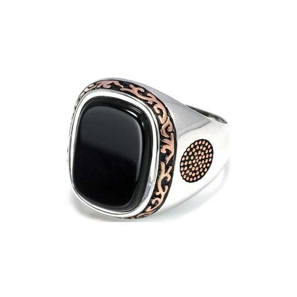 新品未使用【VAKT.】 jyuzu / onyxリング　BLACK Black Onyx and Rainbow moonstone Ring