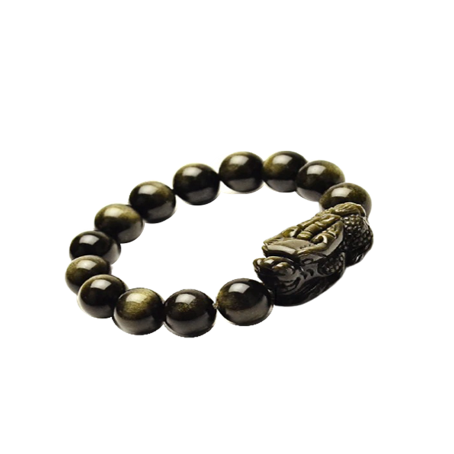 Golden Sheen Obsidian Wizard Stone Pi Yao Bracelet