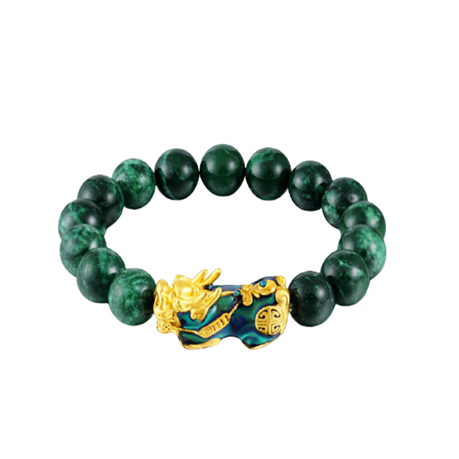 Green Jade Pi Xie Luck & Bracelet abondance