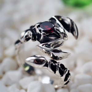 
                  
                    Luck & Protection Scorpion Garnet 925 Sterling Silver Ring
                  
                