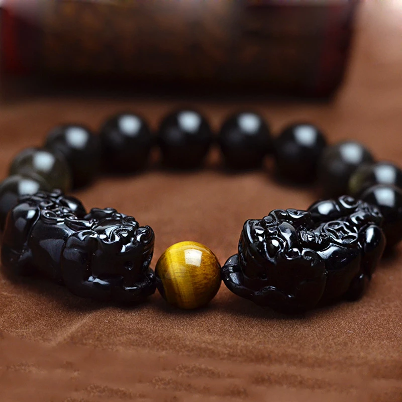 
                  
                    Bracelet Noir Obsidian Double Pi Yao
                  
                